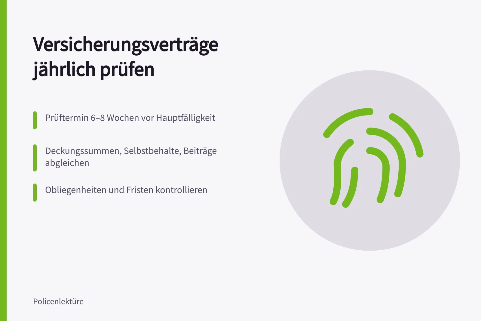 Checkliste zur jährlichen Überprüfung von Versicherungsverträgen