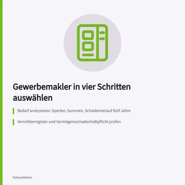 Vier Schritte zur Auswahl eines Gewerbemaklers für den Mittelstand. Gewerbemakler auswählen in 4 Schritten für den Mittelstand