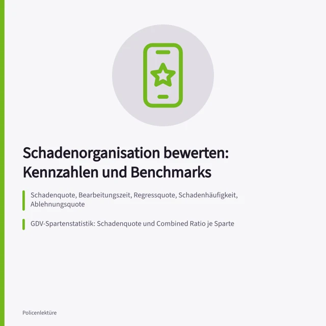 Kennzahlen und GDV-Benchmarks zur Bewertung der Schadenorganisation. Schadenorganisation bewerten: Kennzahlen und Benchmarks